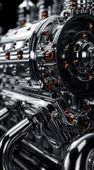 Fototapeta premium Close-up of a Polished Engine