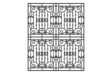 Obraz premium Iron window grill design vector template