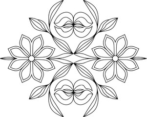 Vector floral pattern icon flowers for design pattern icon collection fluorescent light Vector