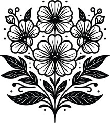Vector floral pattern icon flowers for design pattern icon collection fluorescent light Vector