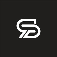 letter rd linked loop line geometric logo vector