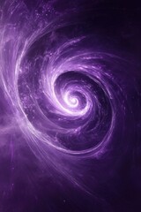 Fototapeta premium Abstract shiny violet background featuring a spiral galaxy