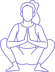 Yoga Poses Line Art Style