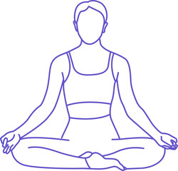 Yoga Poses Line Art Style
