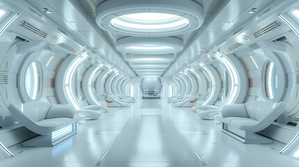 Obraz premium Fantastic White room or scientific laboratory. Science elements and innovation background