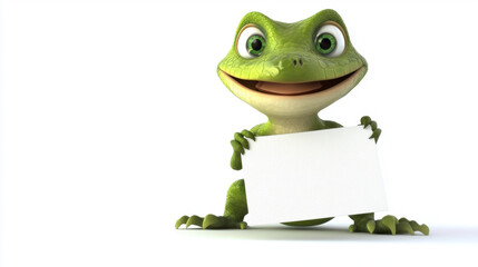 Lizard Holding Sign.