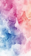 Obraz premium A vibrant watercolor background blending shades of pink, purple, and blue, perfect for creative designs and artistic projects.