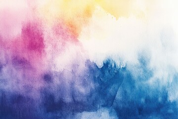 Obraz premium A vibrant watercolor background featuring soft hues of pink, blue, and yellow, perfect for artistic and creative projects.