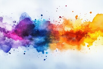 Obraz premium A vibrant watercolor splash blending colors, creating a stunning abstract art piece perfect for creative projects.
