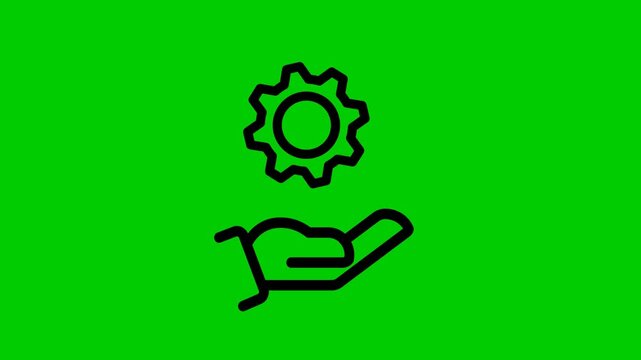 Heand and gear animation with green screen.