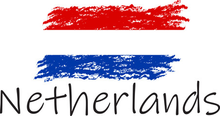 Netherlands country flag concept with grunge design suitable for a logo icon design