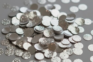 Dazzling Platinum Confetti Shimmer with Elegant Gleam
