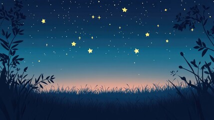 Naklejka premium Starry Night Sky With Twinkling Stars Serene Backdrop For Stargazing And Meditation Magical Nighttime Ambiance