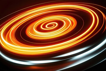 Vibrant Electric Orange Spiral Glow Effect in Motion