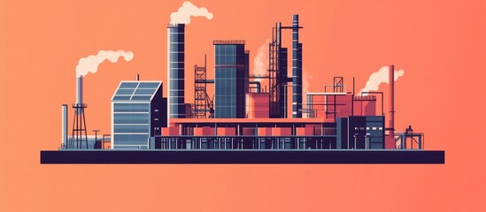 Obraz premium Digital Image Of A Contemporary Manufacturing Facility