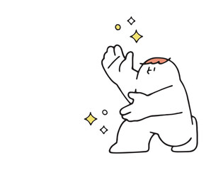 何かを紹介する素ぶりをするヒト