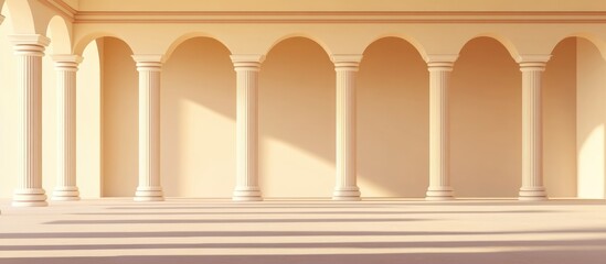 Fototapeta premium Interior Featuring Empty Cylindrical Corinthian Columns