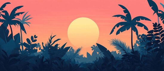 Mysterious Exotic Jungle With Ai Generative Elements