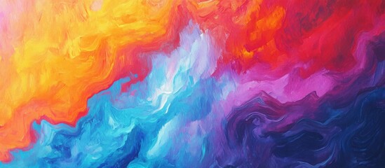 Oil painting featuring an abstract and colorful background Impressionistic style with modern surrealism Ideal for wall decor as a poster Unique hand drawn texture design