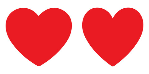 Red hearts icons. Simple and clean design, perfect for Valentine's Day, love themes, romantic graphics, or minimalistic decorations and digital content. Heart, heart symbol, vector heart, love.