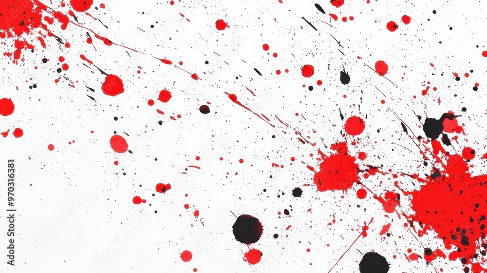 Canvas Prints Abstract Red and Black Paint Splatter Background