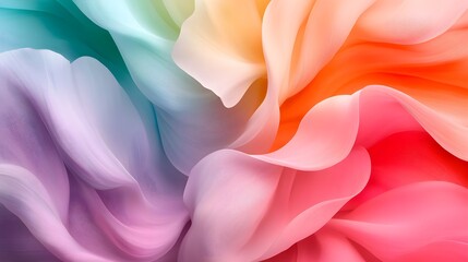 Fototapeta premium Dreamy swirling lines in pastel colors, floral motifs with ethereal ambiance, minimalist sketch style, seamless and flowing design.