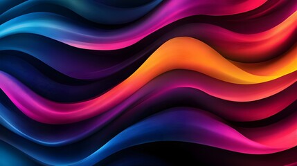Obraz premium Seamless abstract geometry with bold swirling lines, vibrant holographic colors, high-contrast gradients, digital art style.