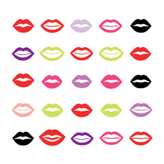Pretty lips in flat style
