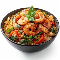 Closeup of Pla Pao Thai Grilled Fish Dish on White Background