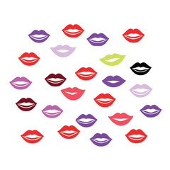 Pretty lips in flat style