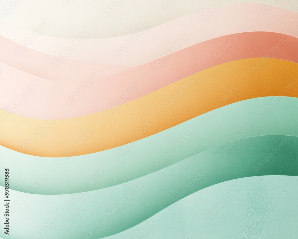 Poster colorful abstract melting patterns - harmonious wave design