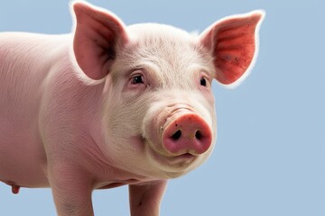 Charming Isolated Pig Portrait with Clear Background