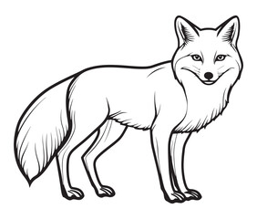 Fox cartoon isolated on white background outline drawing