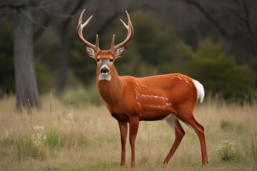 Fototapeta premium Stunning Red Deer Portrait Highlighting Wildlife in Natural Habitat