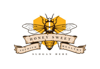 honey bee logo design