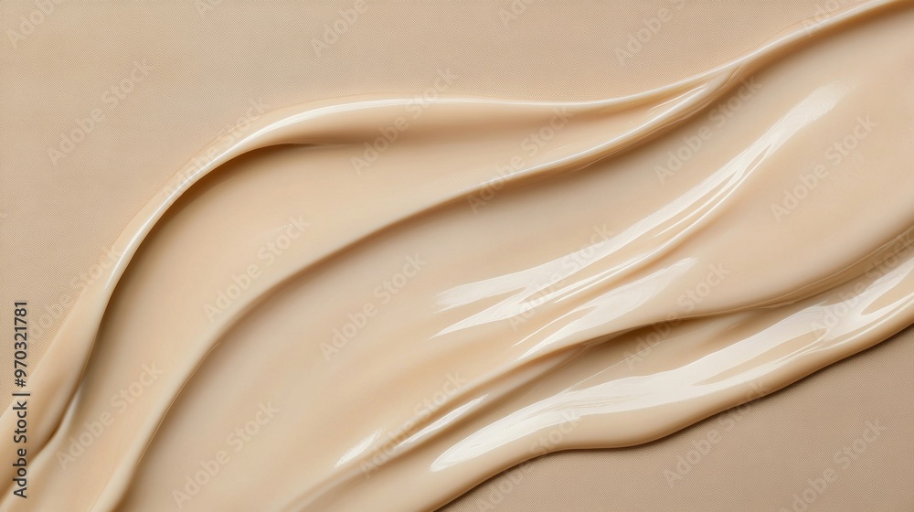 Poster smooth beige cream texture with flowing lines and glossy finish
