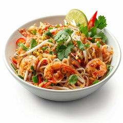 Closeup of Crispy Pla Tod Fish Dish on White Background