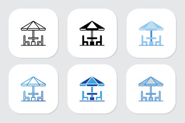 terrace icons with various design styles