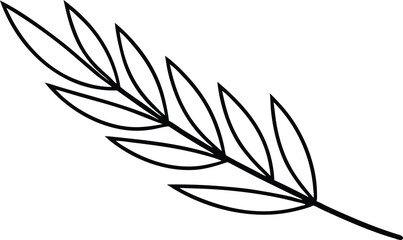 Lavender leaf clip art vector illustration on black and white.