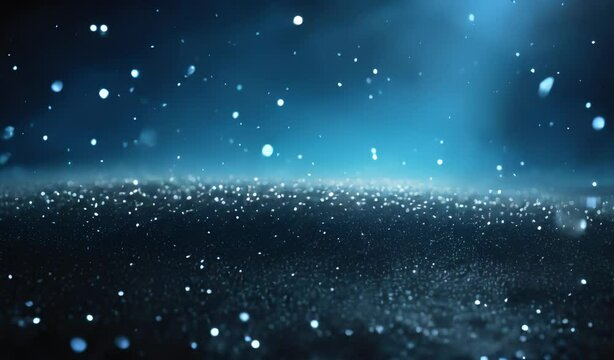 Blue Glittering Background with Sparkles and Lights