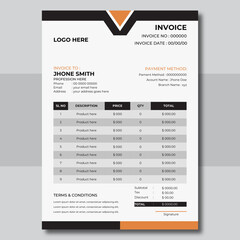 Modern and attractive invoice design template for your professional business.