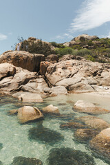 European water with white sand