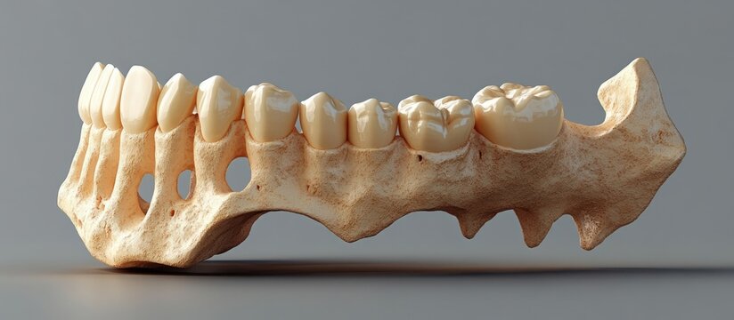 The crown of the mandibular canine typically appears longer and narrower in proportion compared to the maxillary canine in a 3D illustration