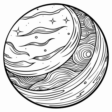 recommend clip art: a drawing of a planet with the words planets on it