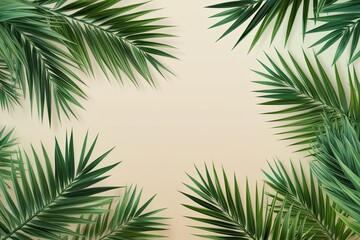 Fototapeta premium Dynamic Palm Leaves Composition on Pale Backgrounds 3D Illustration