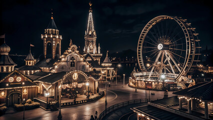 Naklejka premium The illuminated playground