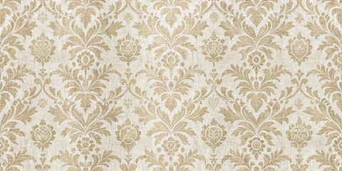 Elegant Vintage Damask Pattern in Beige and Cream
