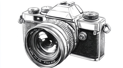 Vintage Camera Sketch.