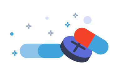 Medical pills and capsule illustration