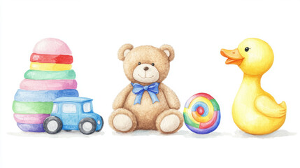 Naklejka premium Watercolor Toys.